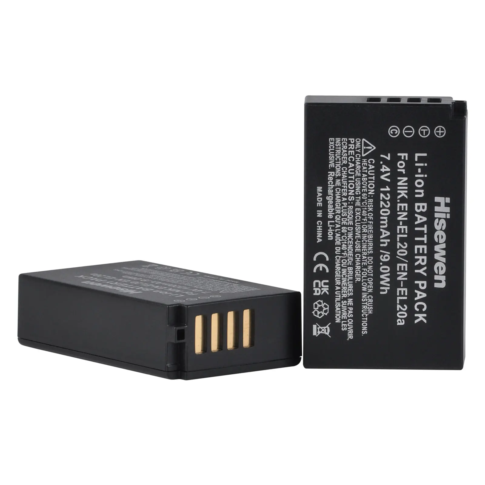 2X1220mAh EN-EL20 EN EL20 EN EL20a Nikon Coolpix P950 P1000 Nikon1 J1, J2, J3 Nikon1 AW1 Coolpix A S1, 1 V3