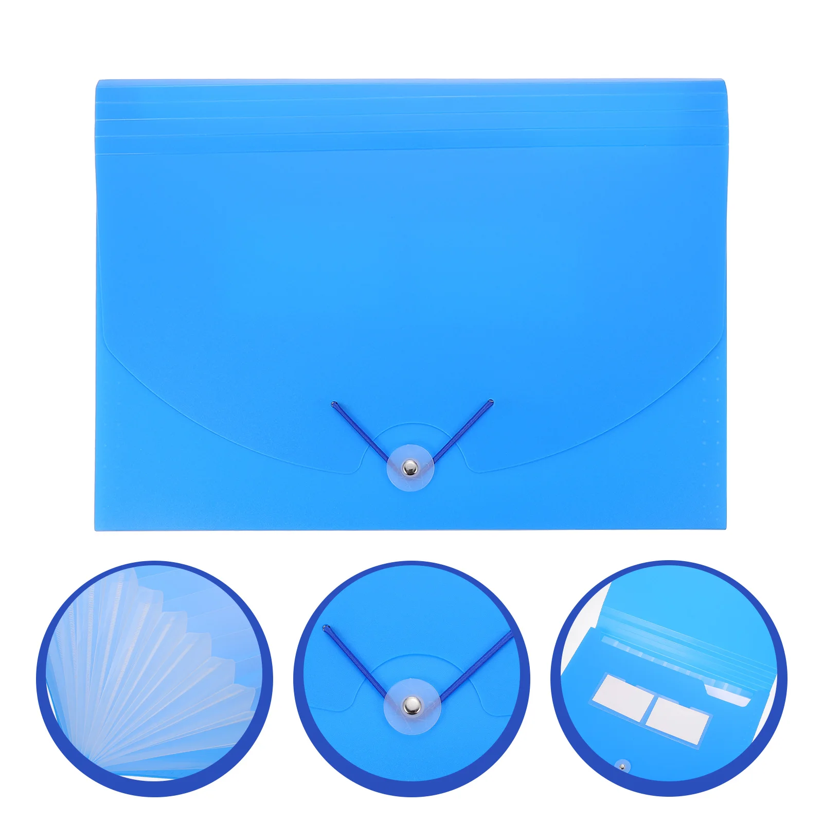 

A4 Storage Folder Multi-Functional Office Folder Portable Document Bag Plastic Pp Organizer Blue School Supplies File