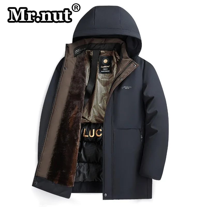 Mr.nut Men\'s Fashion Winter Cotton-padded Jacket Thermal Thickening Windbreak Outdoor Jackets Hooded Male Coat Casual Loose Tops