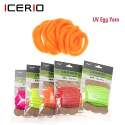 ICERIO Soft Fluffy Egg Yarn Fly Tying Egg Yarn Hydrophobic Tying Egg flies Glo Bugs Dry fly Streamer Flies Fly Tying Material