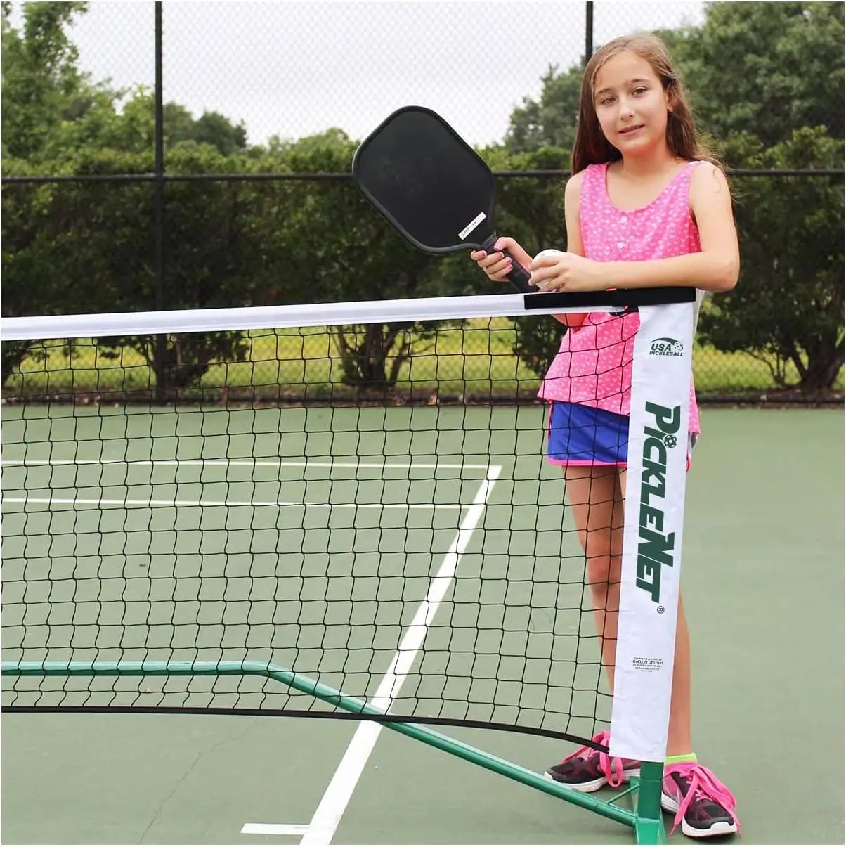 Picklenet - Portable Pickleball Net Official Size  Bag Included Easy and  Assembly  Indoor & Outdoor Use  Heavy Duty Powder