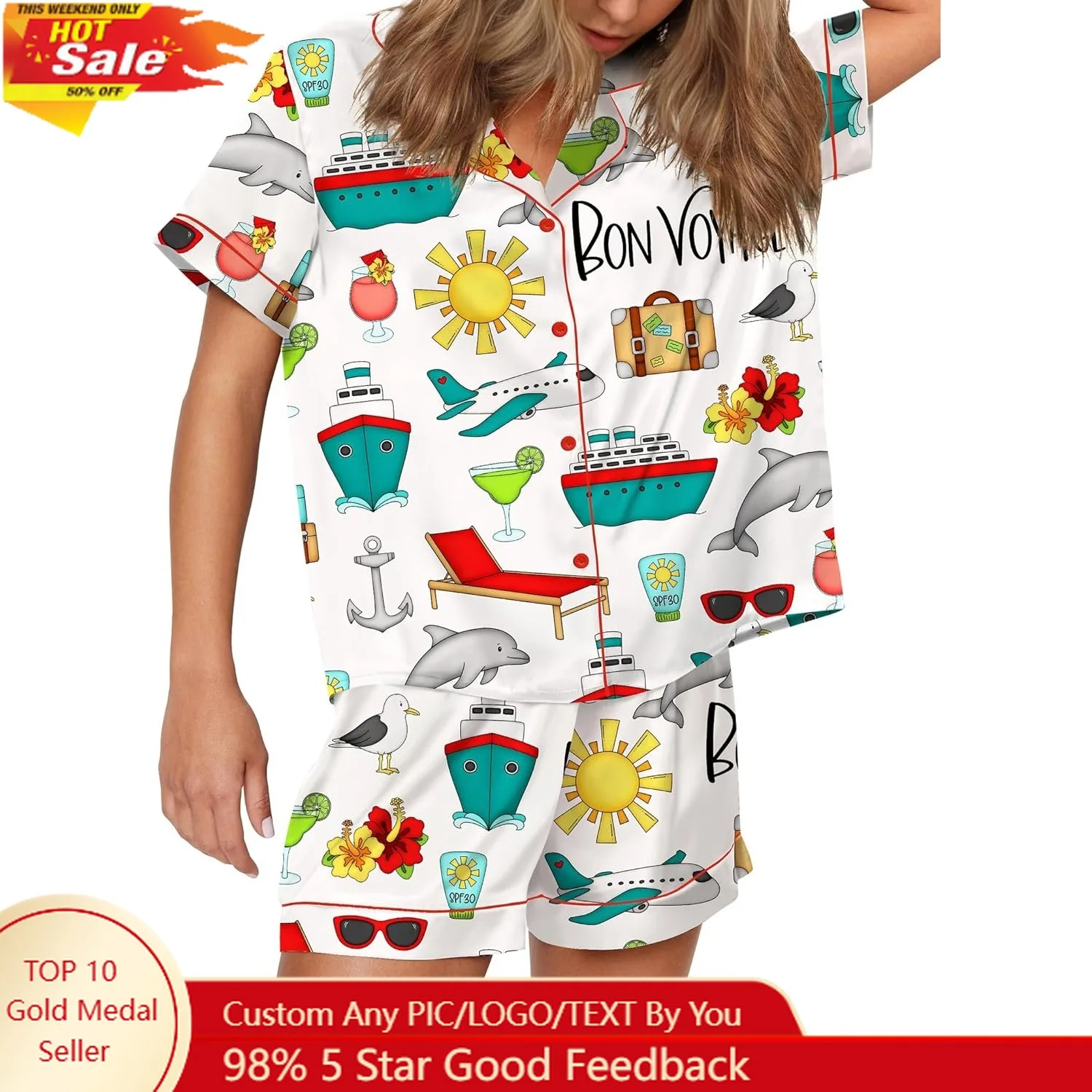 

Атласный пижамный комплект для женщин, атласная рубашка на пуговицах с короткими рукавами и шорты, летняя одежда для дома, размер XS-XXL