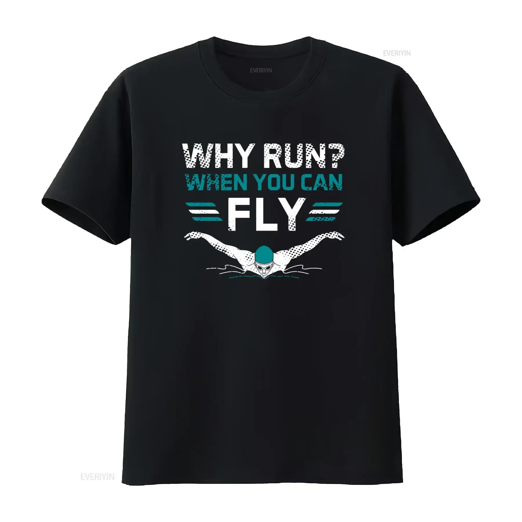 Why Run When You Can Fly Swimming T Shirt for Kids Swimmer Swim Instructor Funny Fans Teacher Training Athletes Birthday