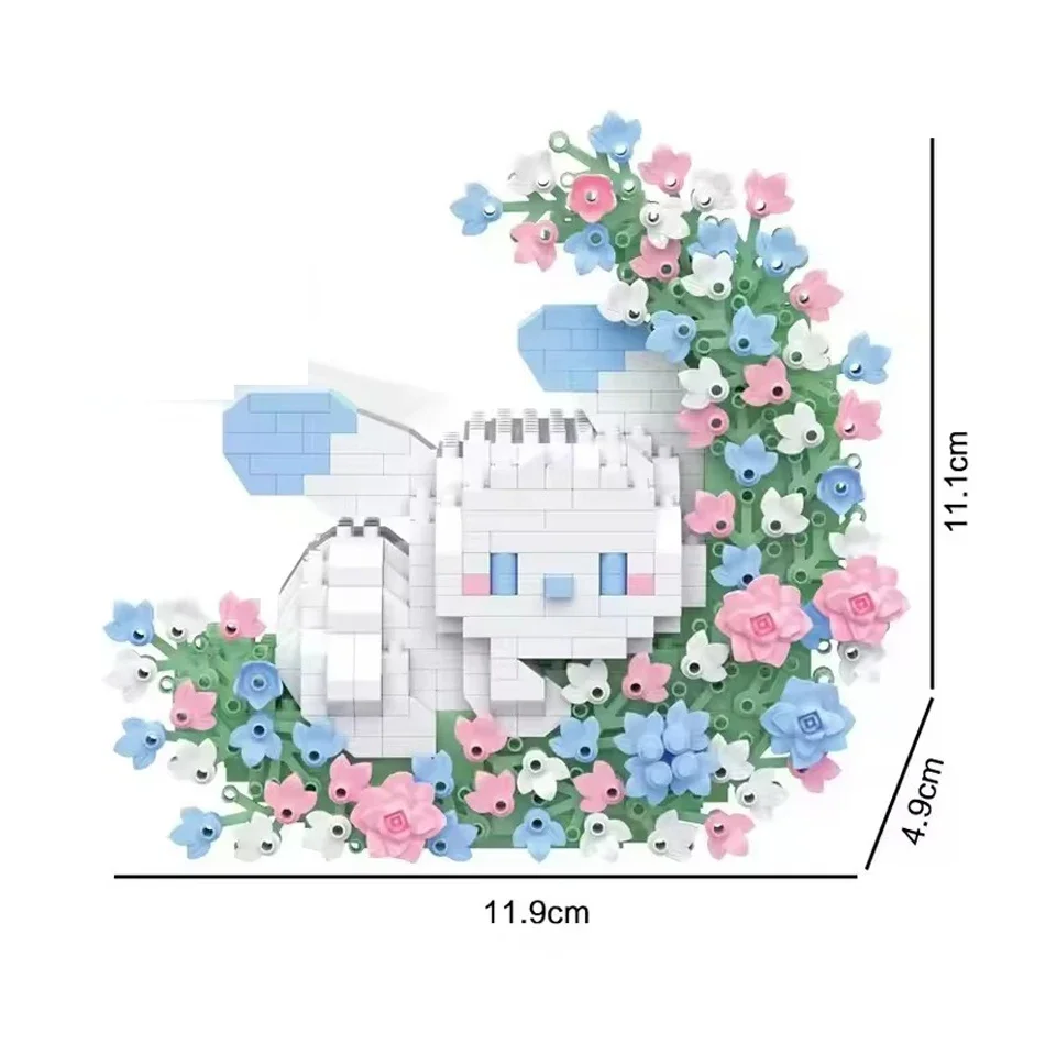 

Sanrio Building Block Model Assembled Toys Anime Hello Kitty Flower Moon Series Splicing Block Toys Kawaii Desktop Decor Gift ﻿