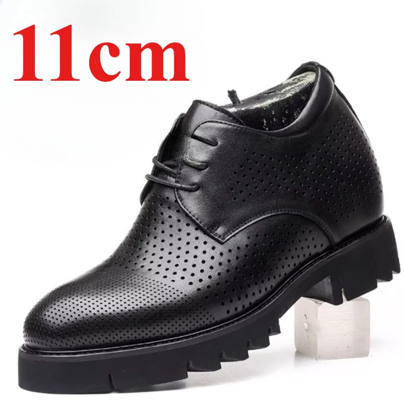 

Height Increasing Shoes for Men's Summer Sandals 11cm Elevator Shoes Casual Sandals Hollow Hole Comfortable Breathable Sandals
