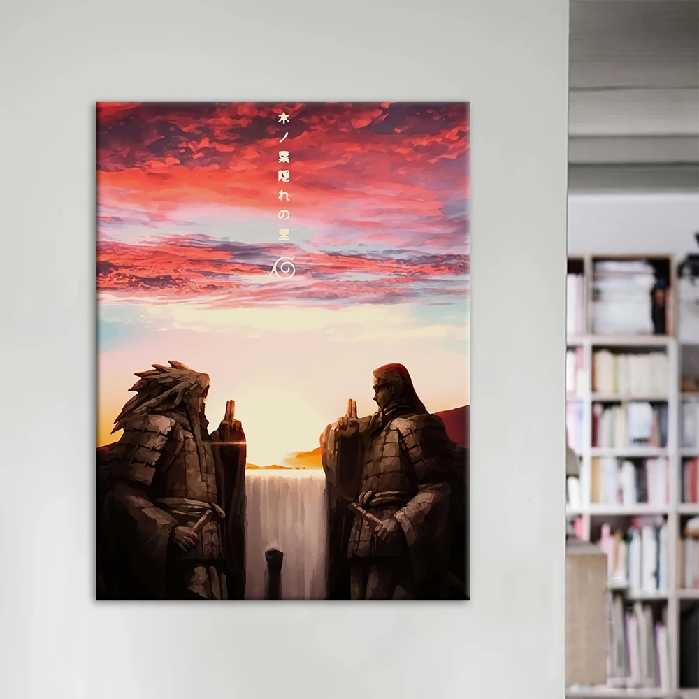 Ninja Anime Poster, Classic Manga Landscape Canvas Painting, Cartoon Comic Wall Art Print Picture, For Room Kid Bedroom Decor