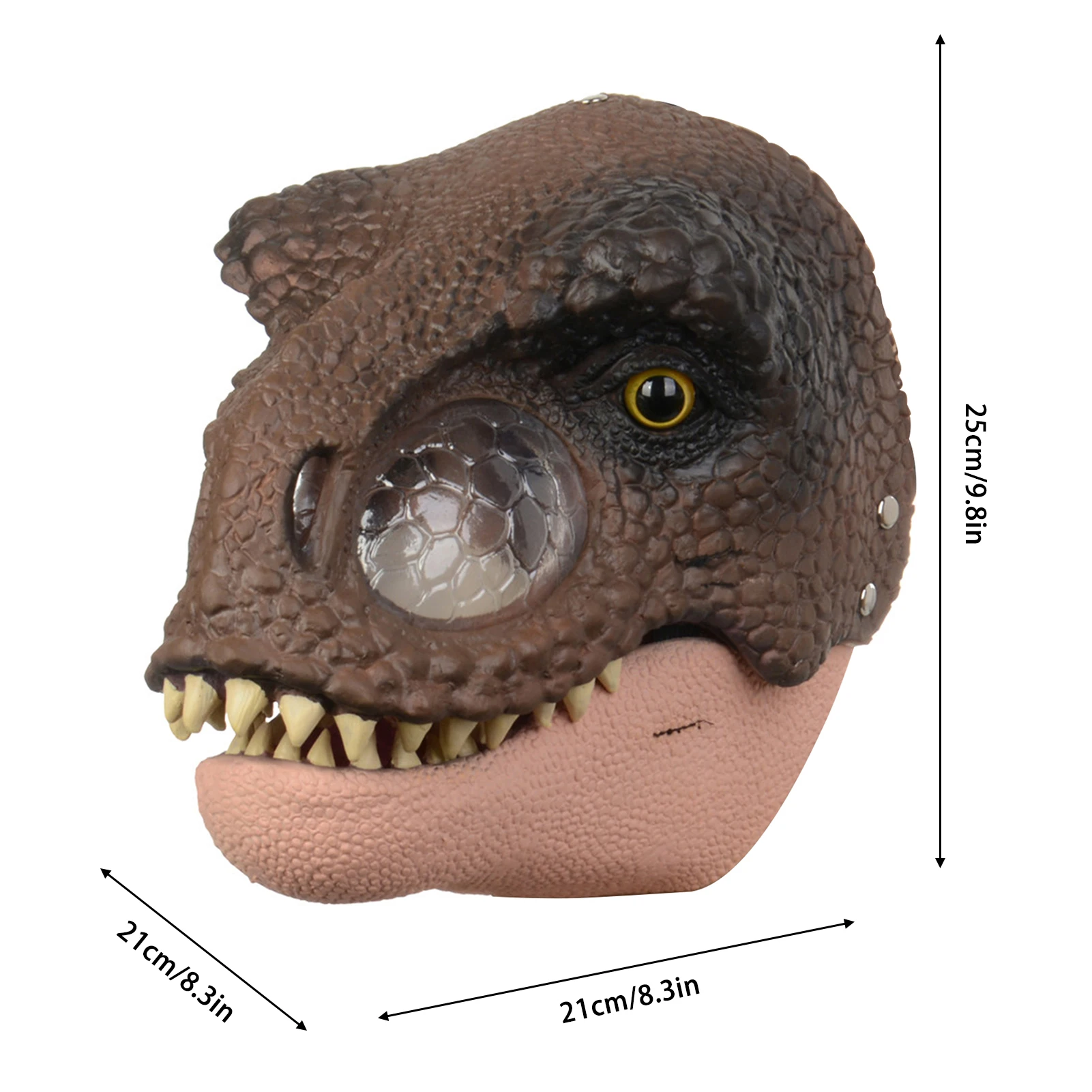 Unique Dinosaur Head Mask Moving Jaw Raptor Mask Realistic Animal Latex Full Head for Carnival Dress Up Halloween Cosplay Party