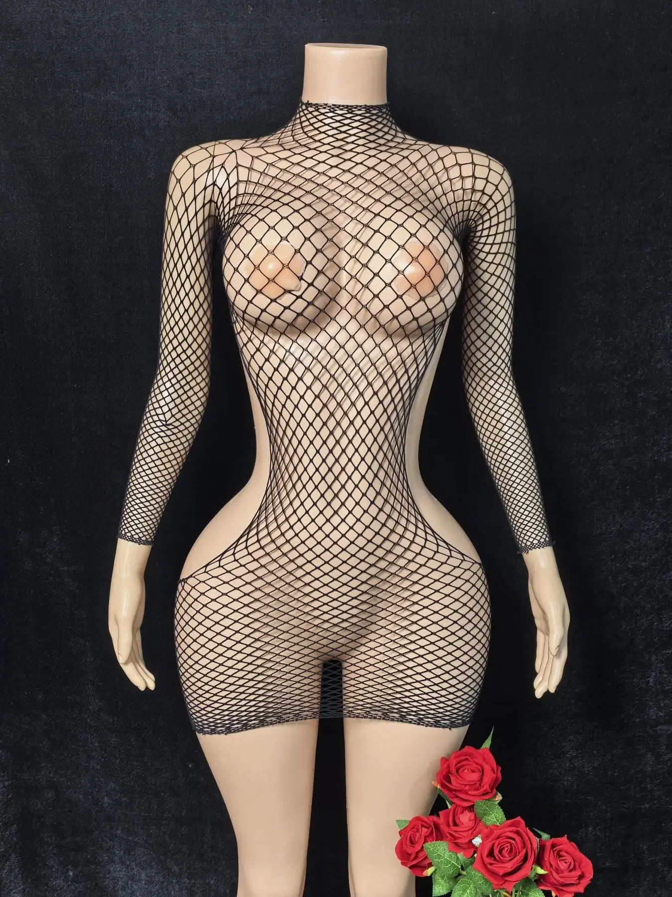 Sexy Pajamas Women's Nightdress Ladies Spring And Summer Ice Silk Thin Home Service Mesh Nightgown Erotic Costumes Sex Bodysuits