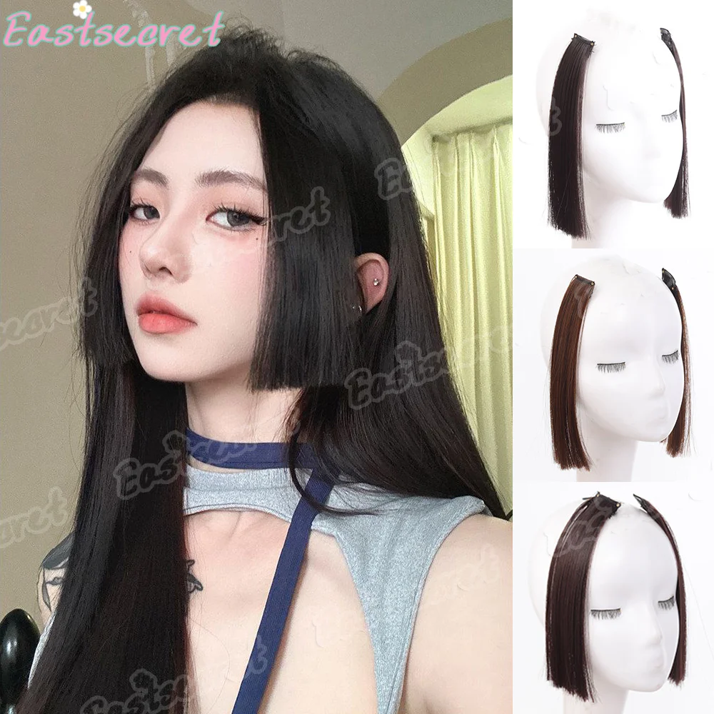 

Синтетический накладной челка-шиньон EAST с прической «принцесса», невидимый и естественный, для женщин, на заколке
