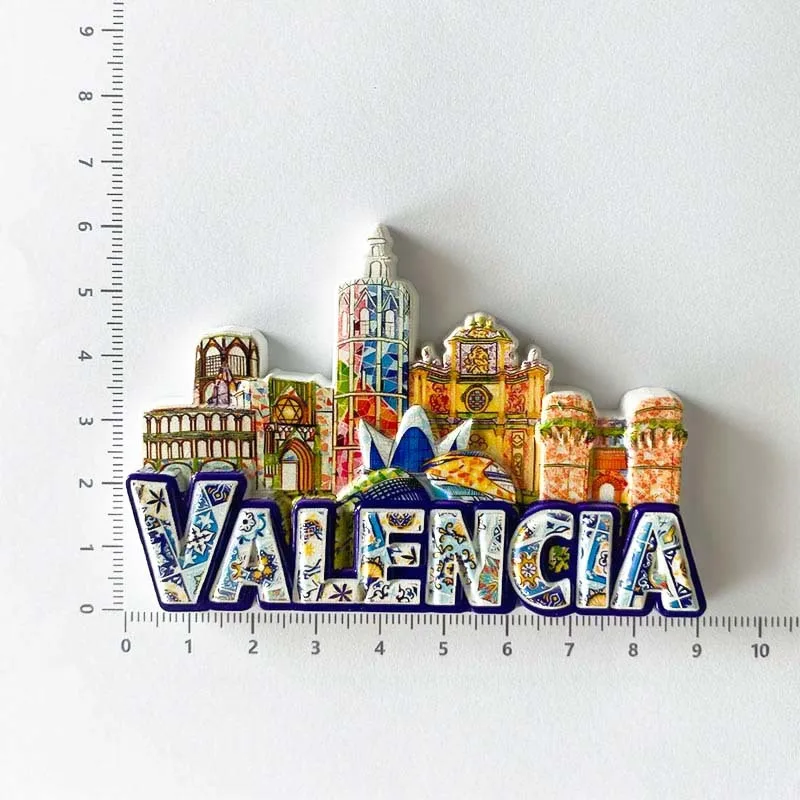

Tourist souvenirs from Valencia, Spain, refrigerators, magnets, offices, home and kitchen decoration gifts