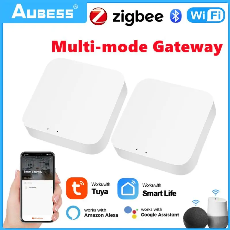 Hub de gateway multimodo Tuya ZigBee, Smart Home, Ponte WiFi, Bluetooth Mesh, Controle Remoto Life, Compatível com Alexa, Google Home