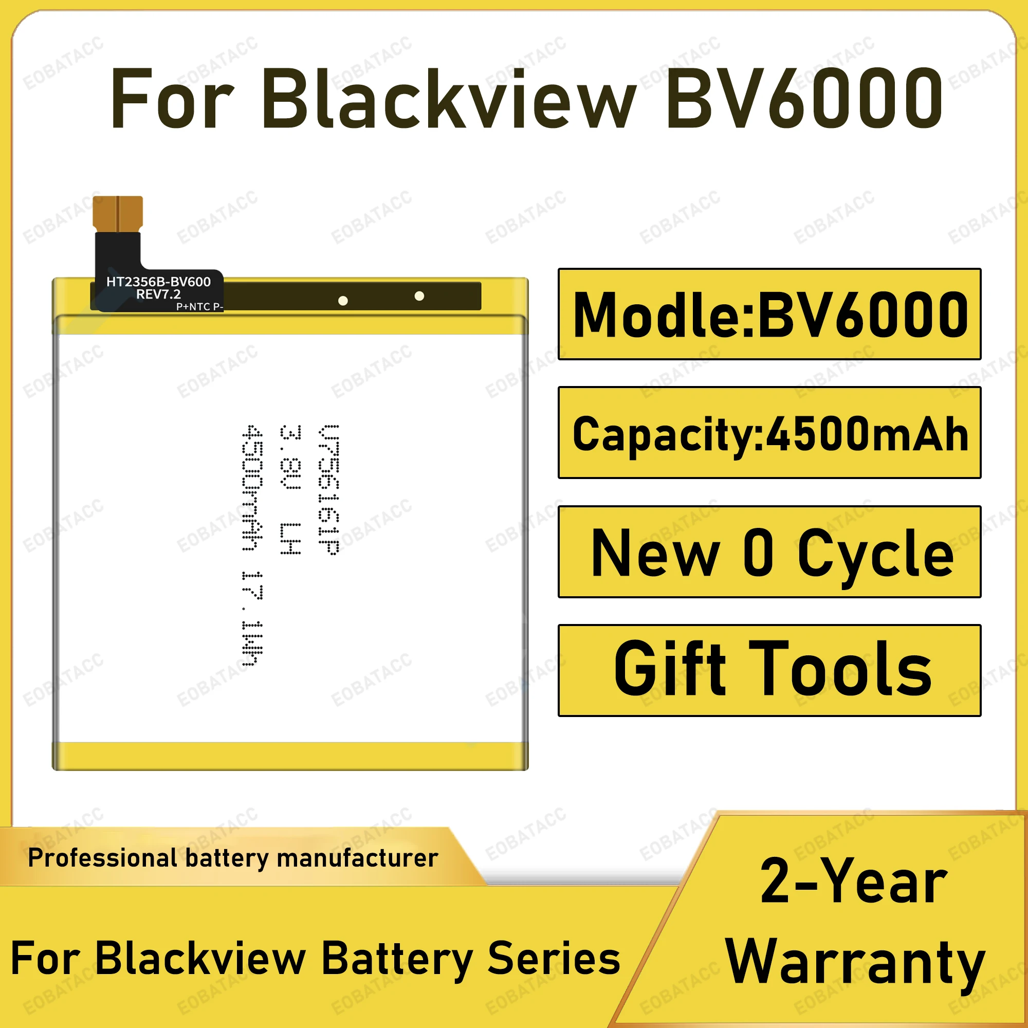 2025 Years New 100% Original Battery V756161P For Blackview BV6000 Replacement Phone Bateria+Free Tools