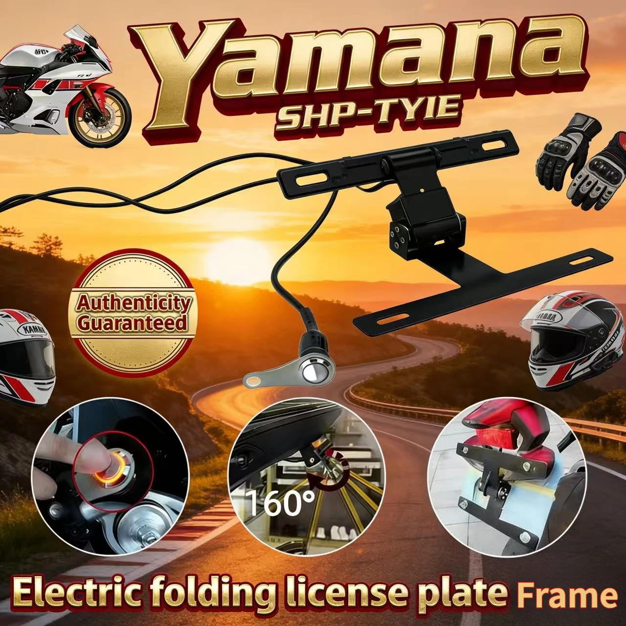 

Automatic folding license plate holder for Yamaha, BMW, Honda and Kawasaki motorcycles, one-click start, motorcycle accessories