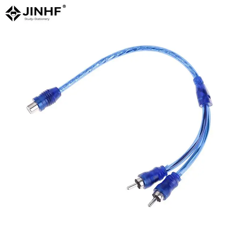 2 RCA Female To 1 RCA Male Splitter Car Audio Adapter Cable Wire Connector Car Audio System Subwoofer Portable Speaker