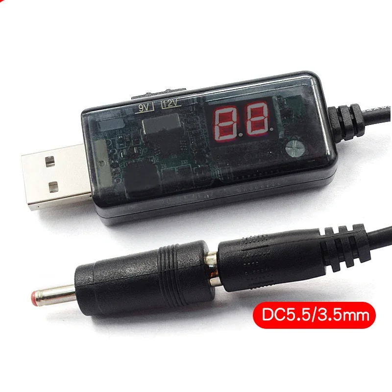 USB Boost Converter DC 5V to 9V 12V USB Step-up Converter Cable + 3.5x1.35mm Connecter For Power Supply/Charger/Power Converter