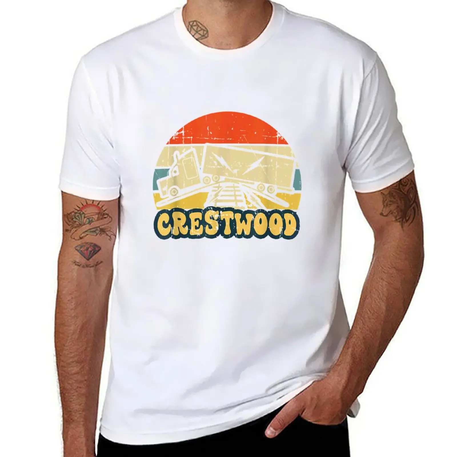 

Crestwood Kentucky KY Tourism Semi Truck on Railroad Tracks T-Shirt t shirt for man funny t shirts dark humor T-Shirt