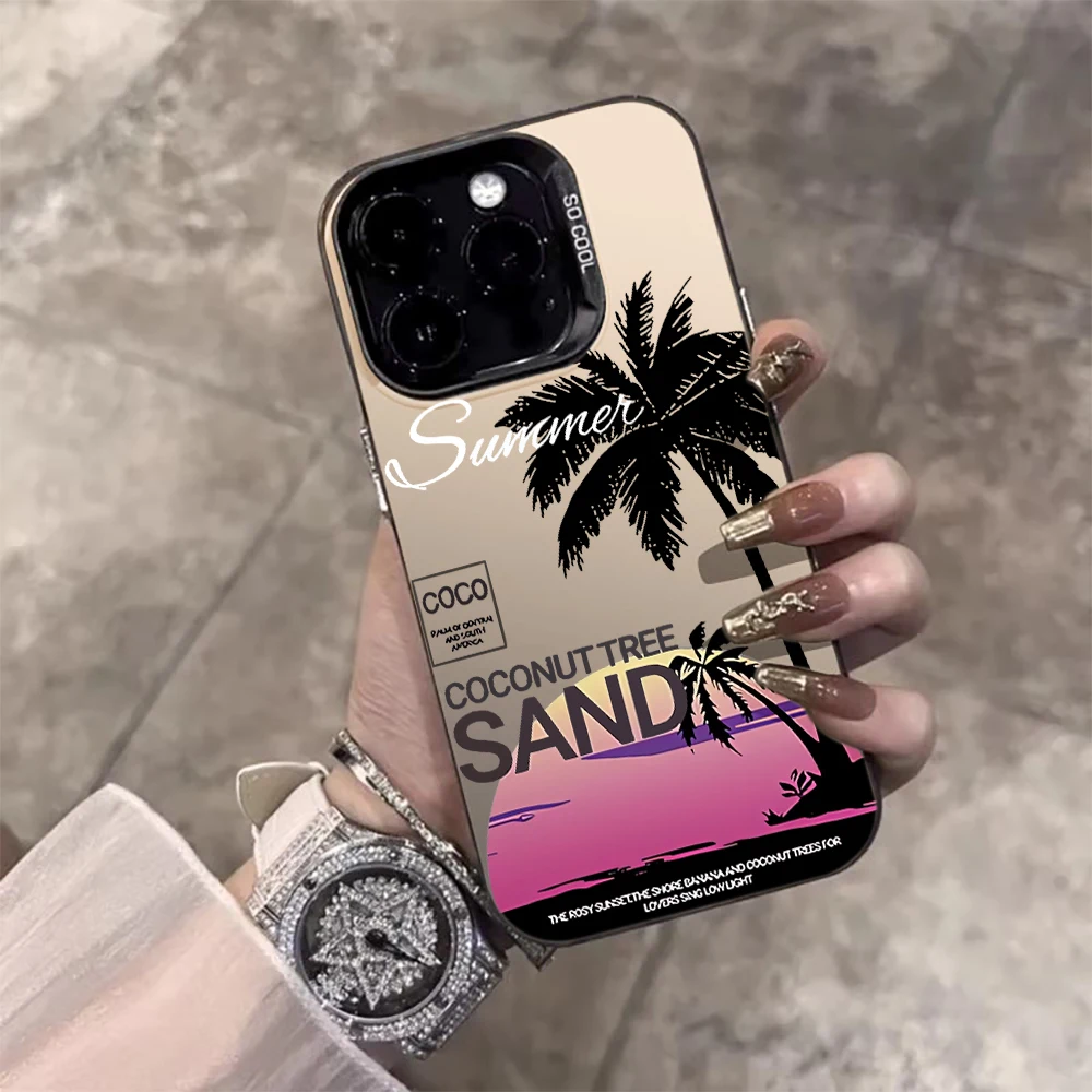Für iPhone 16 17 Pro Max Hüllen iPhone 11 12 13 ProMax 14 15 Plus 8 XS XR Stoßfeste IMD-Hüllen Strand Kokospalmen Landschafts-Case – Detail 18