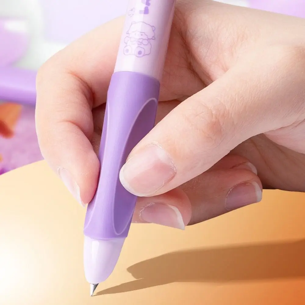 Cartoon Replaceable Ink Sac Fountain Pen Grip Posture Correction Soft Grip Gel Pen Decompression Neutral Pen Student Gift