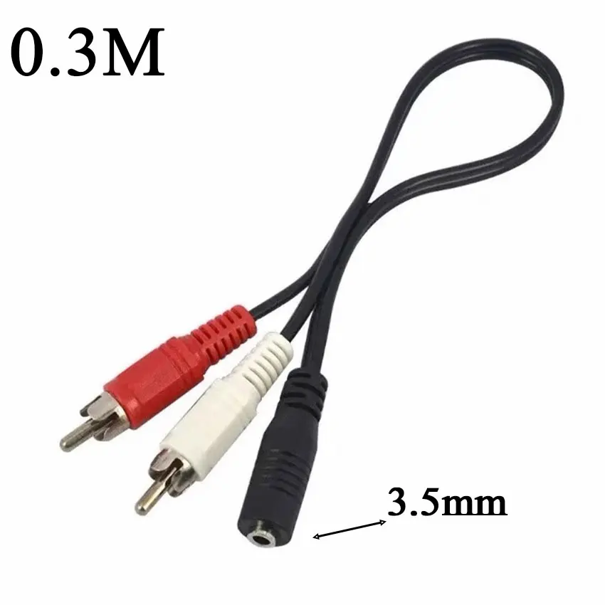 3.5 Audio Aux Socket Connector To Headphone Music Wire 3.5mm RCA Female Jack Stereo Cable Y Plug 2 Male Adapter