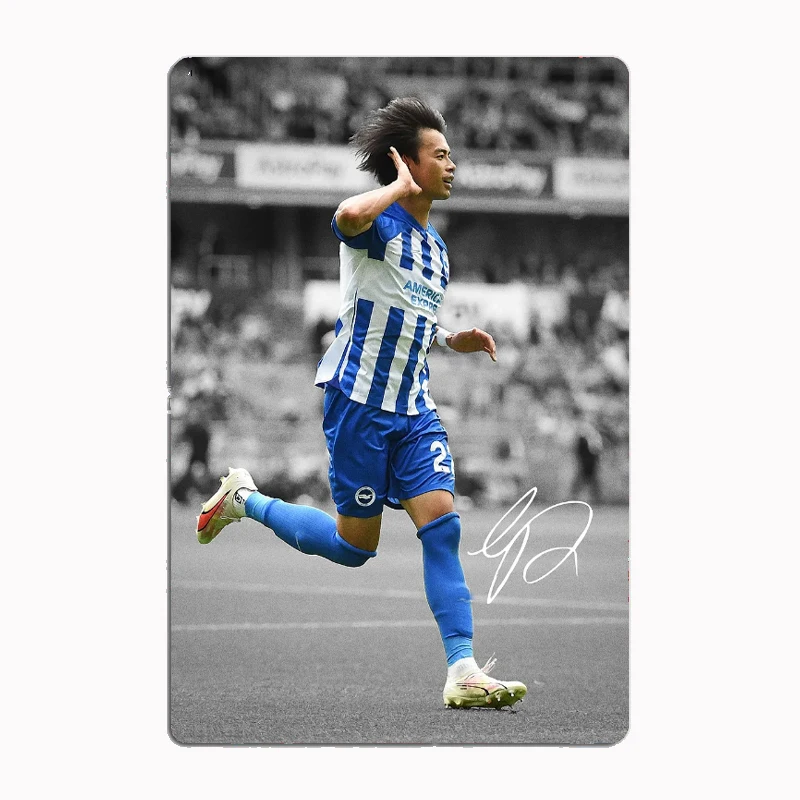 Mitoma Kaoru Art Football Sport Player Retro Posters Metal Sign Custom Garage Indoor Wall Room Decor Tin Vintage Home Decor