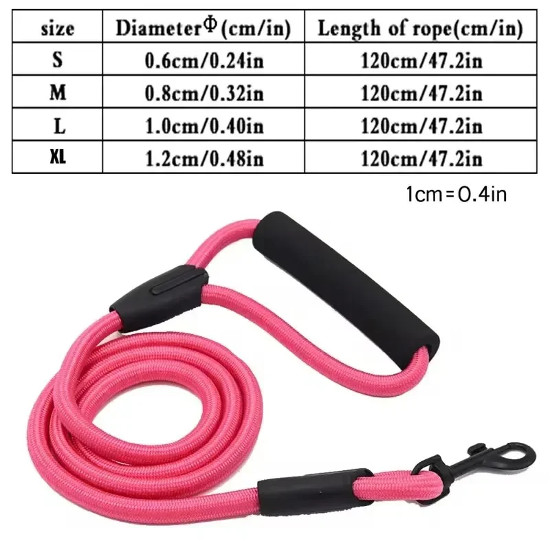 Dog Leash Running Walk Train for Large Small Cat Pets Leashes Dogs Leash Rope Nylon Tenacity 7 Colors 3 Sizes