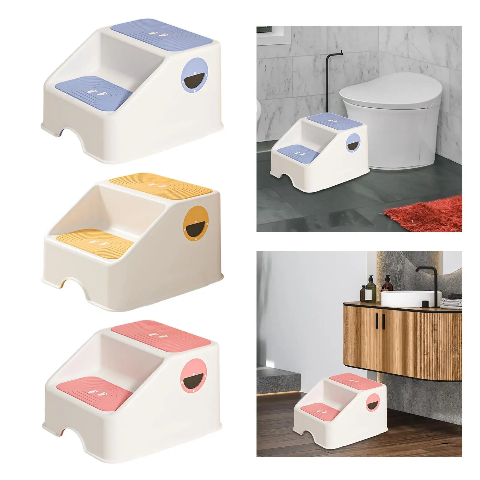 

Infant Step Stool Durable PP TPE Material Two Stage Stool Toilet Booster Chair for Children's Bathroom Sink