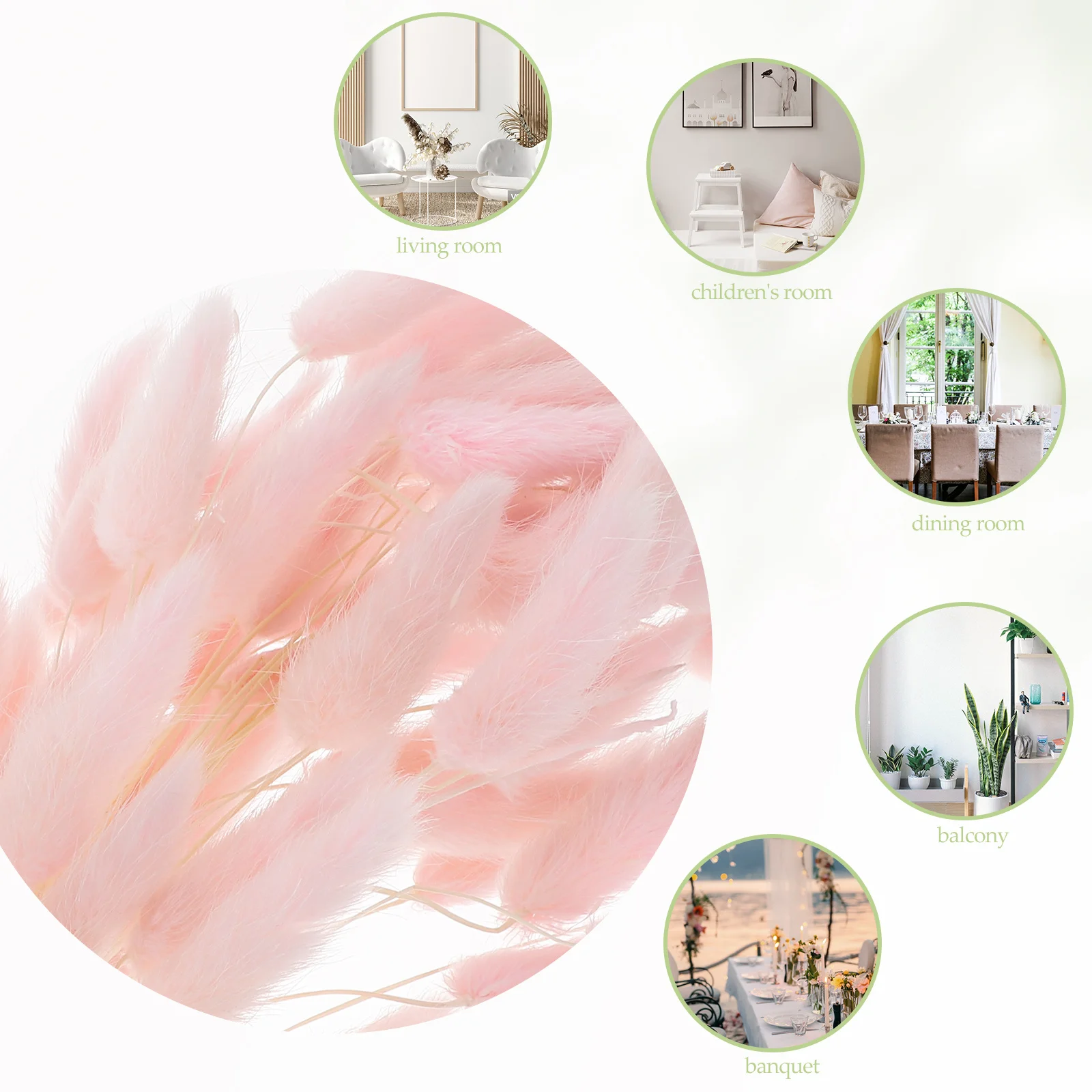 60 個ウサギの尾草ドライフラワー天然植物結婚式家の装飾牧歌的な写真ピンクウサギの尾草