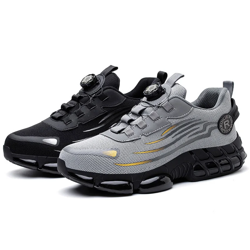Drehknopf Neue Bergbau-Stiefel Herren Anti-Quetsch Anti-Durchstich Arbeitsschuhe Modische Herren-Sportschuhe Sicherheits-Schutzstiefel Herren – Detail 3