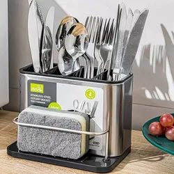 Stainless Steel Cutlery Holder Household Tableware Drainboard Spoon Storage Kitchen Organizer Drainer Dish Drying Rack