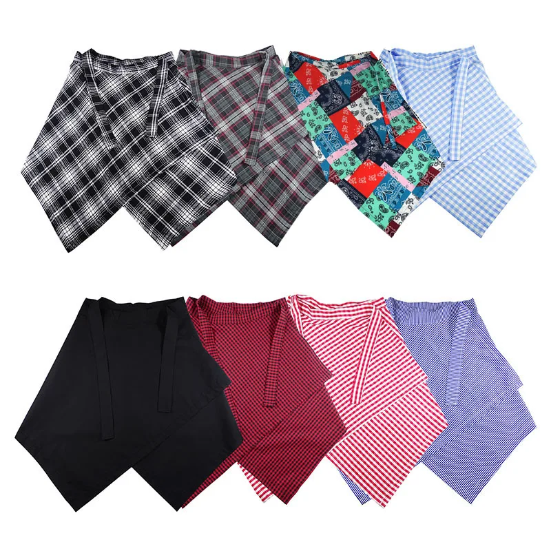 Hip Hop Irregular Men and Women Fake Shirt Hem Spring Autumn Plaid False Shirt Skirt Half-body Denim Skirts Womens Jupe Saia