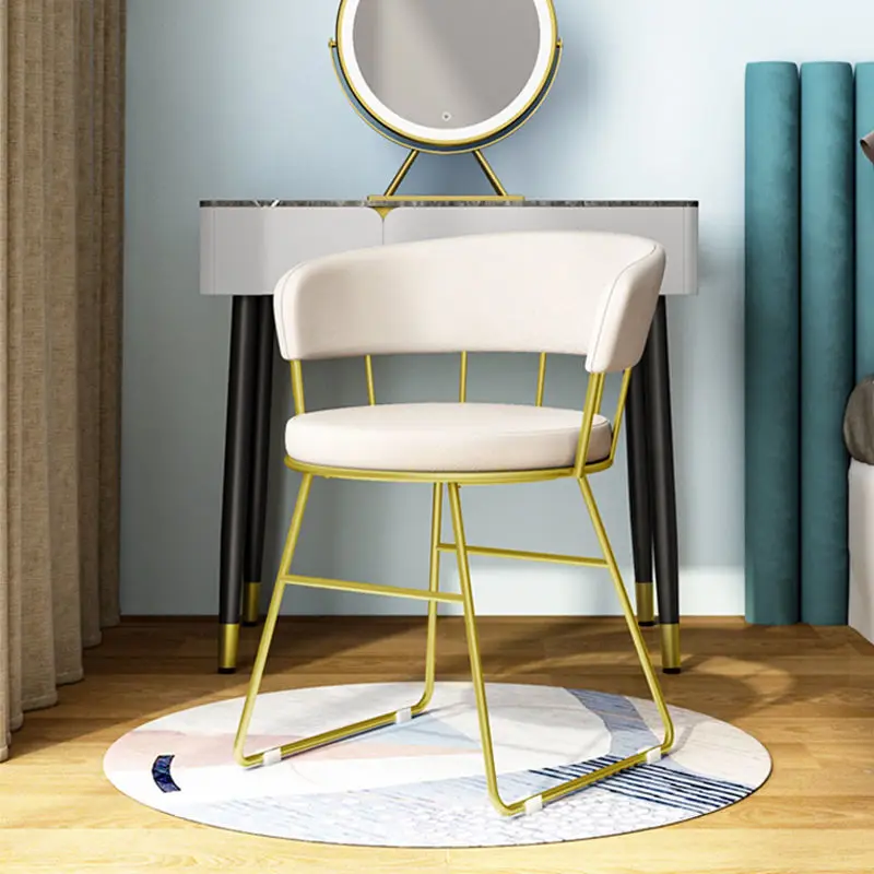 

Light Luxury Modern Dressing Stools Backrest Makeup Chairs Ins Chair Nail Chair Bedroom Stool Nordic Vanity Ottomans Furniture