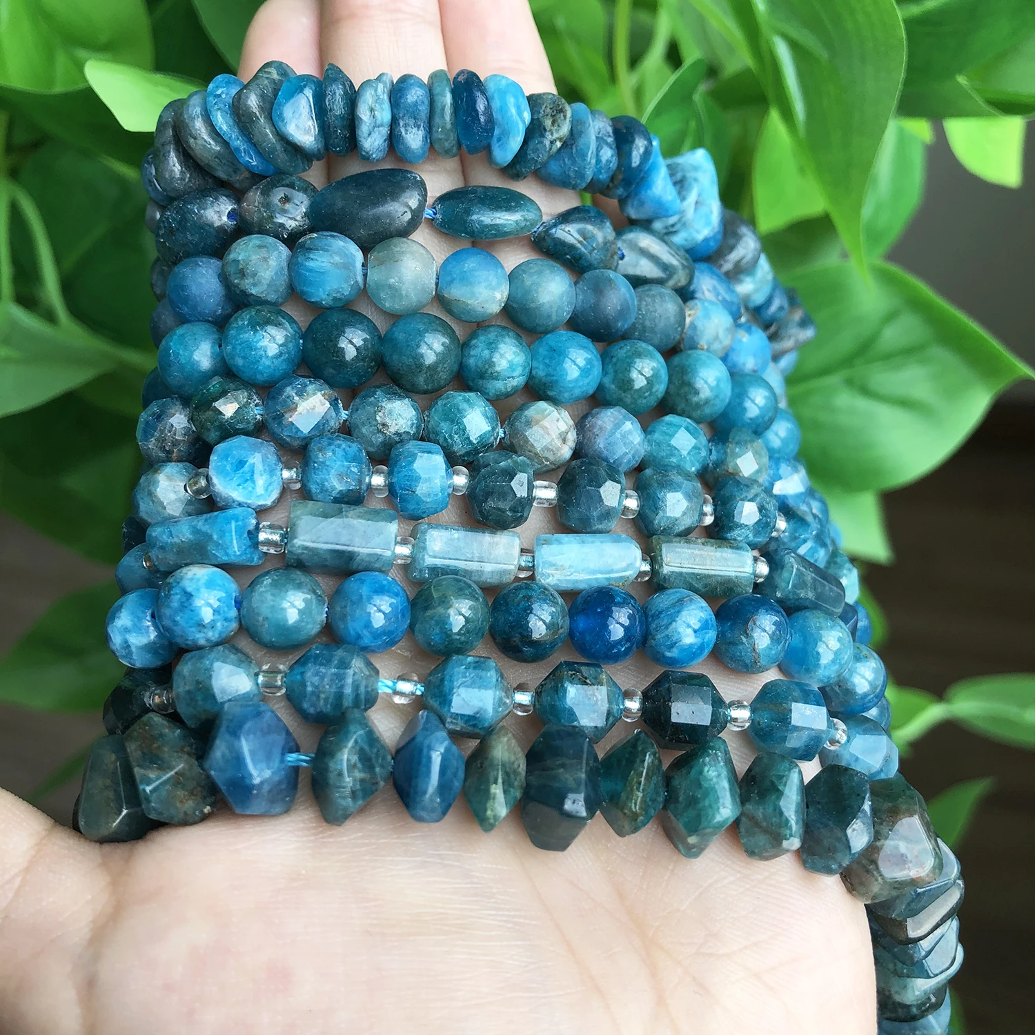 Natural Dark Blue Apatite Stone Beads Irregular Loose Spacer Beads For Jewelry Making 2/4/6/8/10/12mm DIY Handmade Bracelets