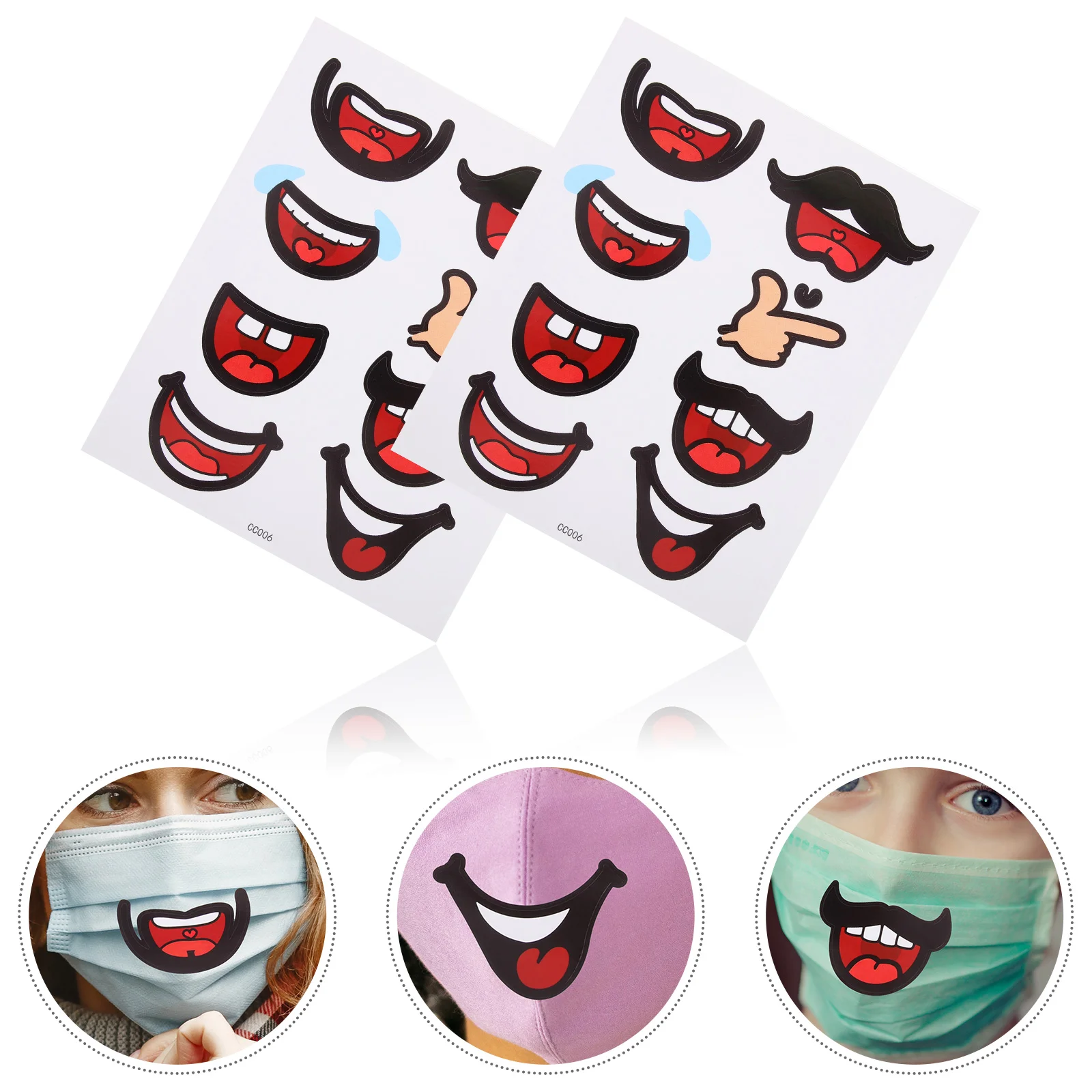 10 Sheets Mouth Stickers for Crafts Lip Gloss Scrapbook Self Adhesive Stuffed Animals