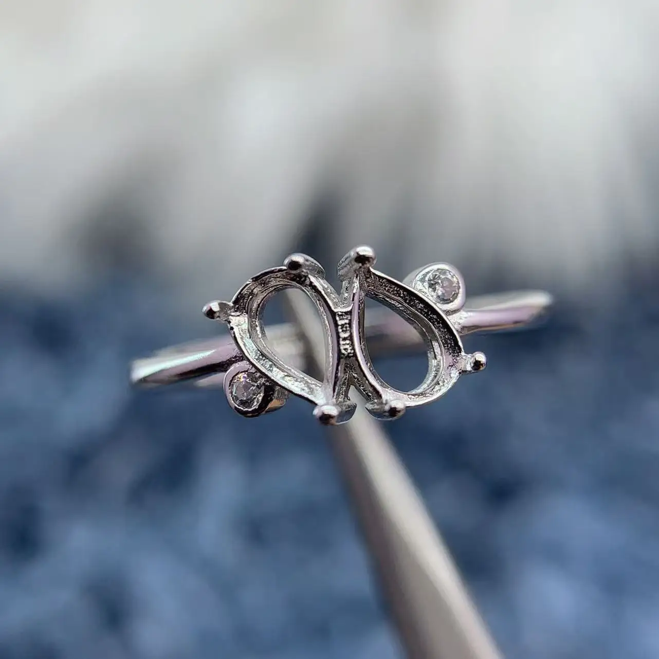 

MeiBaPJ Inlay Teardrop 4*6mm S925 Sterling Silver DIY Rings Setting Zircon Butterfly Womens Gifts Charm Luxury Jewelry Wholesale