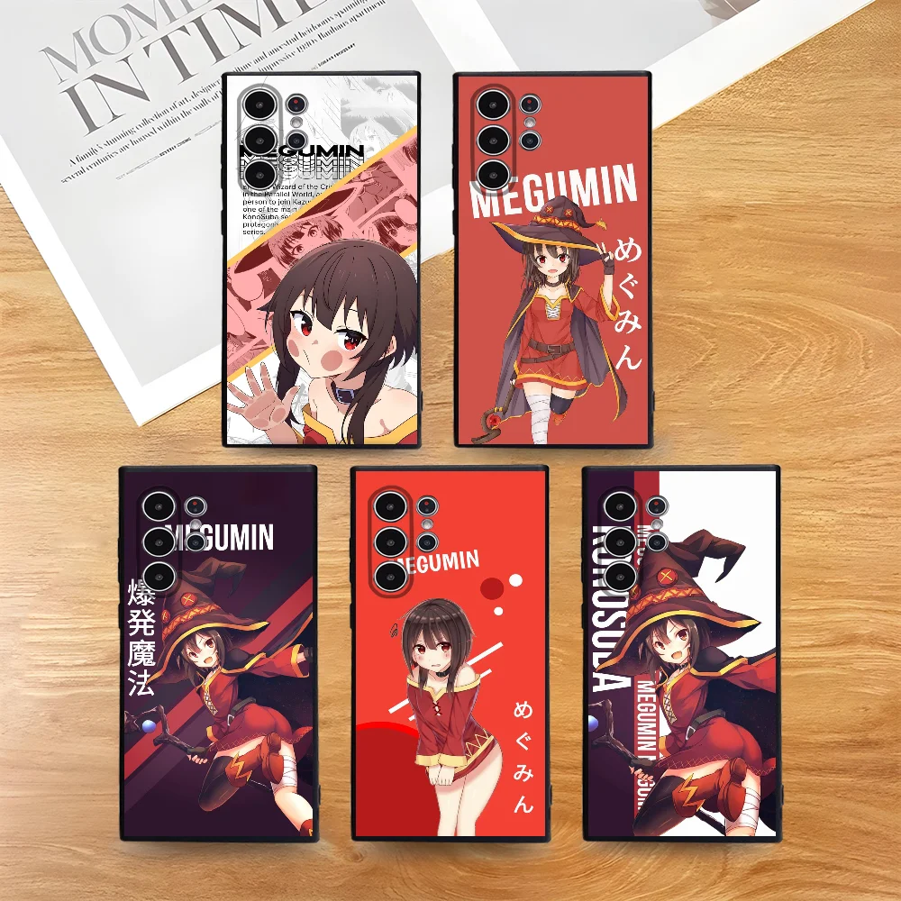 

K-KonoSuba M-Megumin Anime Phone Case For Samsung Galaxy S25 S24 S22 S23 Ultra S21 S20 Plus 5G Frosted Non-Slip Full Cover Case