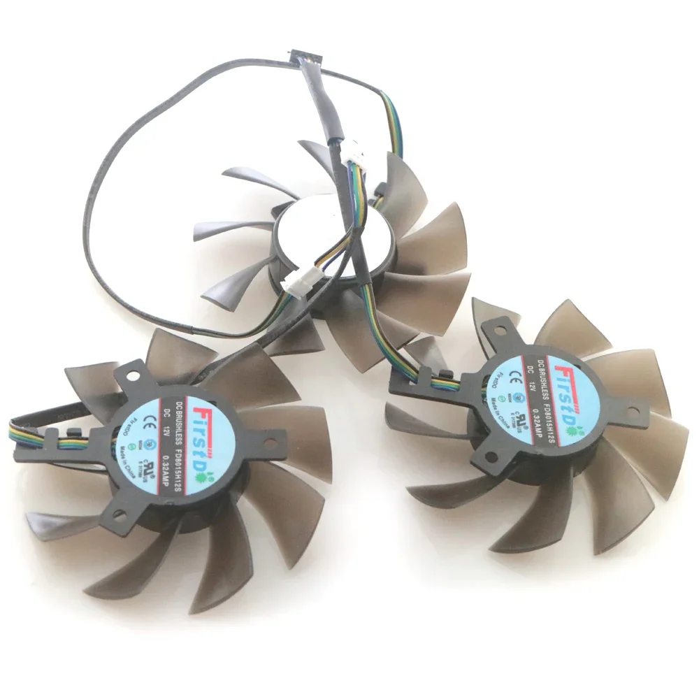 3 stks/partij FD8015H12S 75mm 12 V 0.32AMP 4Pin Voor AMD Radeon VII Videokaart Koeler Koelventilator