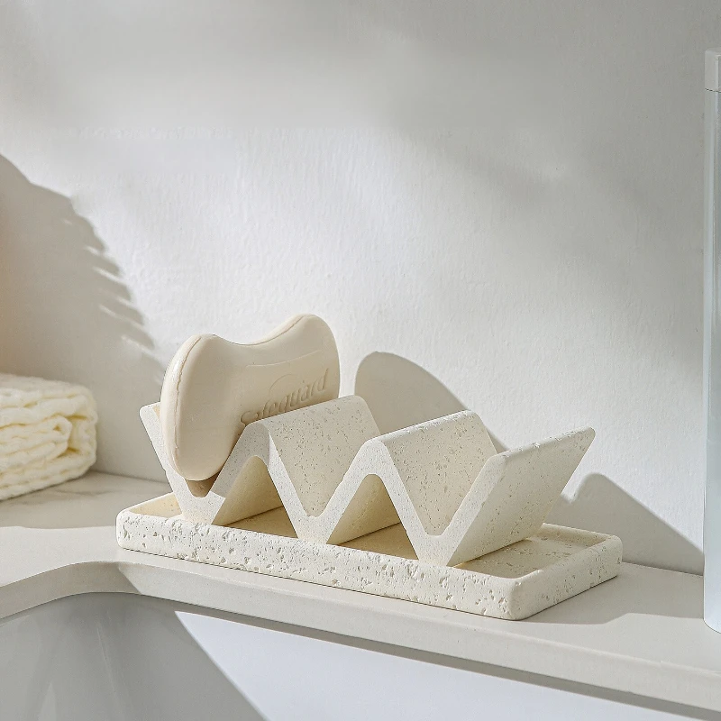 Wave Shape Soap Box Dual Purpose Use Bathroom Shelves Retro Durable Floating Shelf Bathroom Decor Waterproof Organizer Home