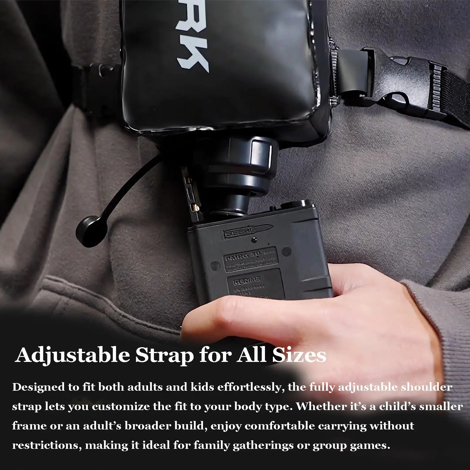 7-8MM Tactical BB Speed Loader 3000 Rounds Large Capacity Airsoft BB Loader with Adjustable Strap for CS Combat War Game Hunting