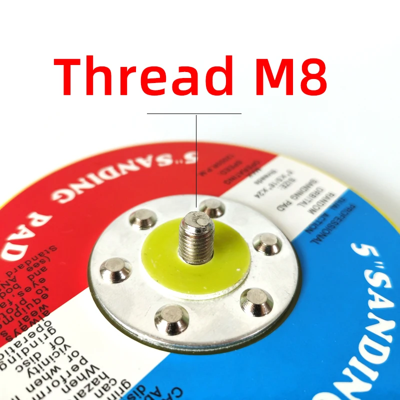5 Inch M8 Tray pneumatik Grinder Chassis bagian Flocking amplas lengket poles Disc Dry Pad Self-adhesive Cup Pad