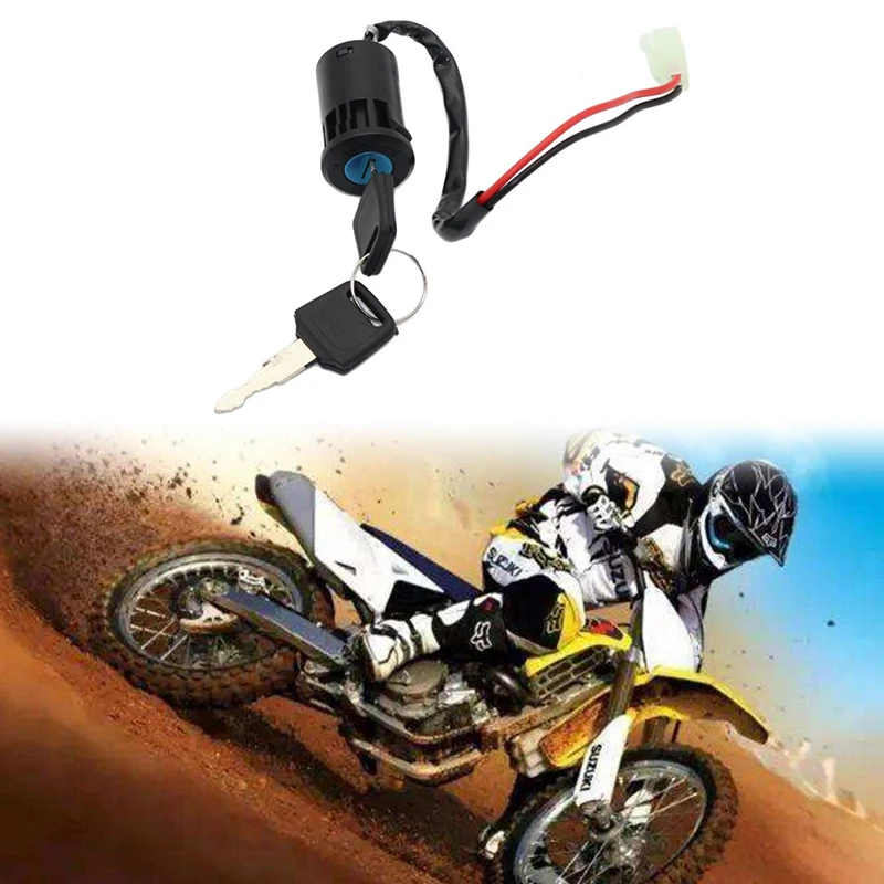 1Pcs ATV Ignition Key Switch Universal 2 Wires Ignition Keys Start Switch Lock Key