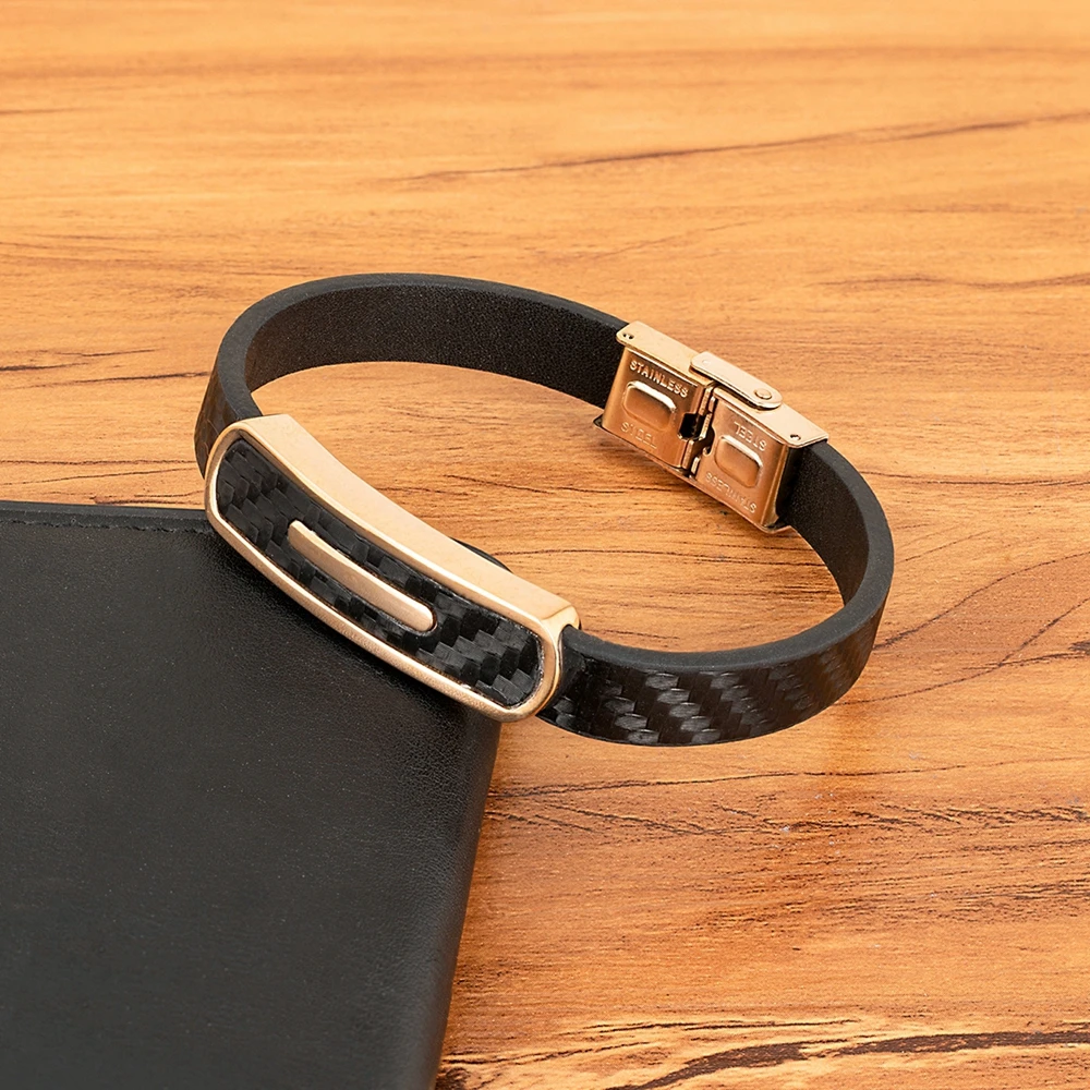 XQNI Men\'s Leather Bracelet Jewelry Bangles Handmade Stainless Steel Jewelry Accessories for Man Bussiness Charm Bracelet