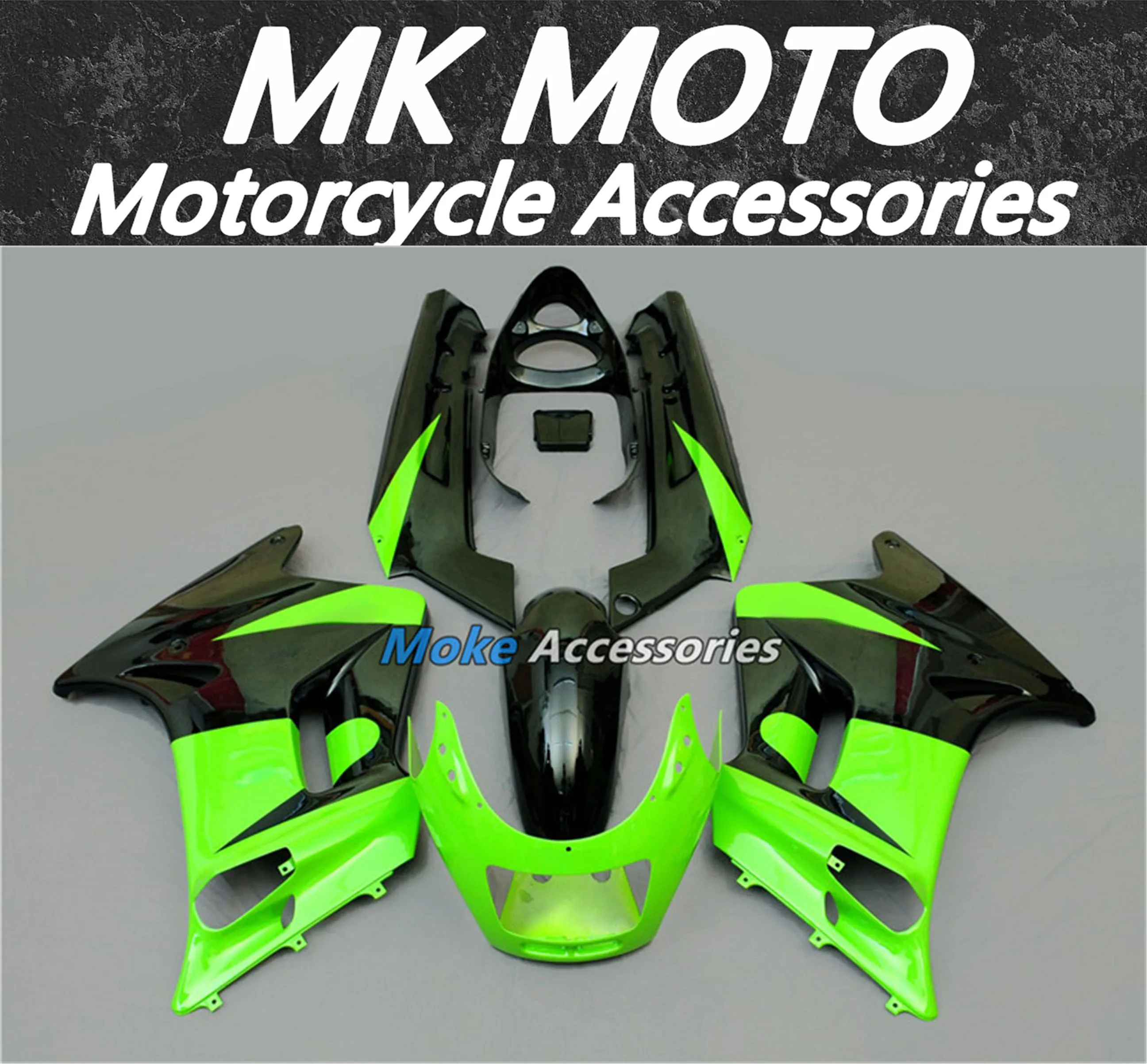 

Moke moto Motorcycle Fairings Kit Fit For Zzr250 1996-2007 Bodywork Set High Quality ABS Black Green New