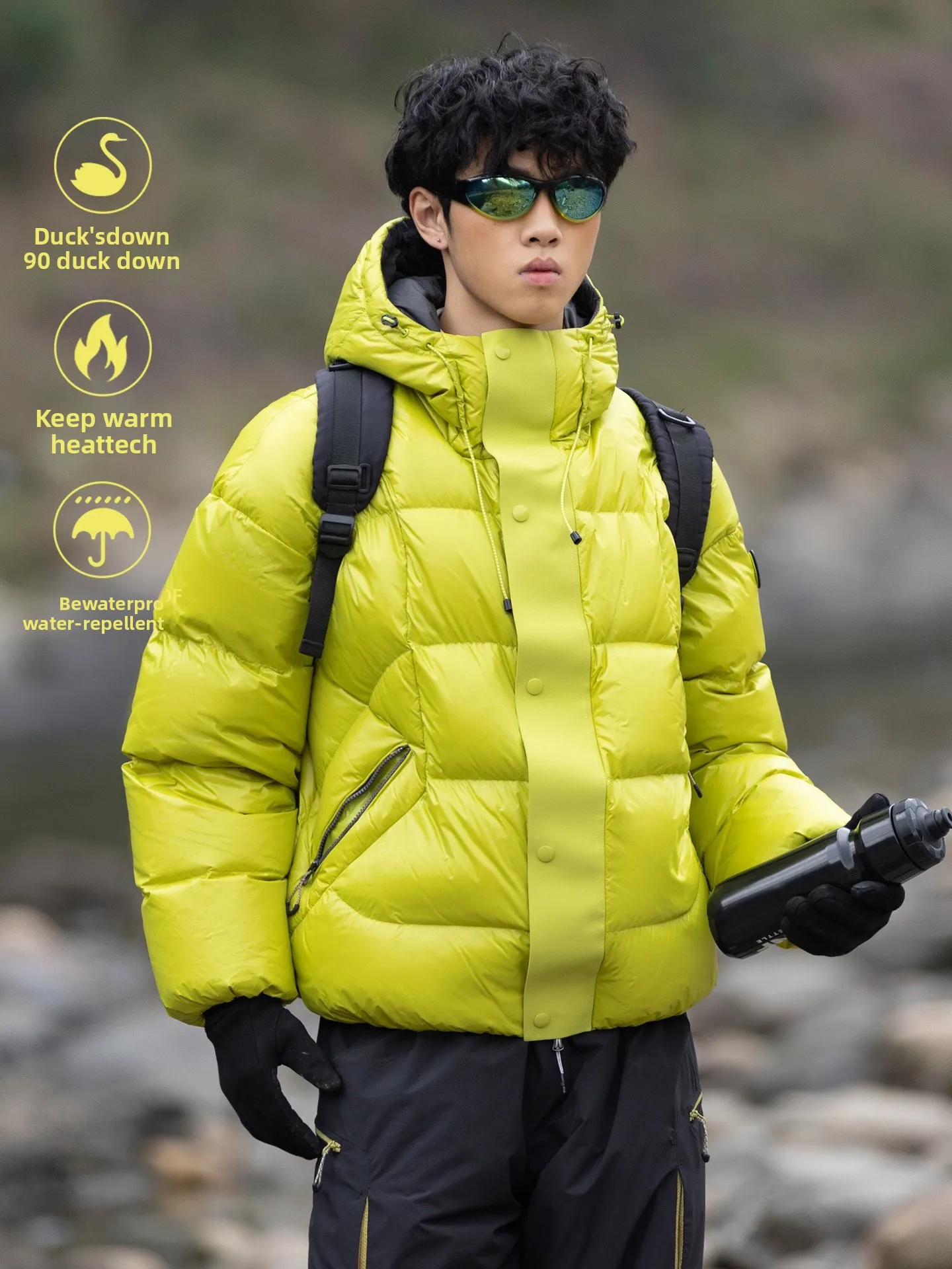 

Легкая утепленная пуховая куртка для активного отдыха, 90% белый пух, ветрозащитная, морозостойкая, для северо-восточной Арктики, для пар, для катания на лыжах