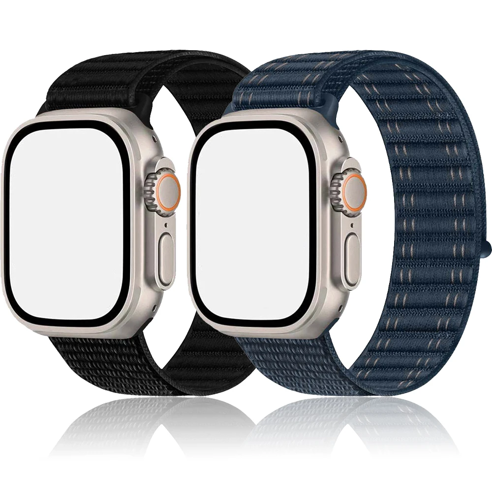 Nylon armband für Apple Watch Ultra 2 Band Serie 40mm 44mm 42mm 46mm 49mm 45mm 41mm Sport Correa Armband für iwatch 10 9 8 se 7
