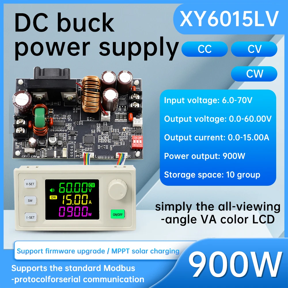 XY6020LV CNC adjustable DC voltage regulator XY6015LV adjustable step-down power supply 20A/1200W 15A/900W step-down module