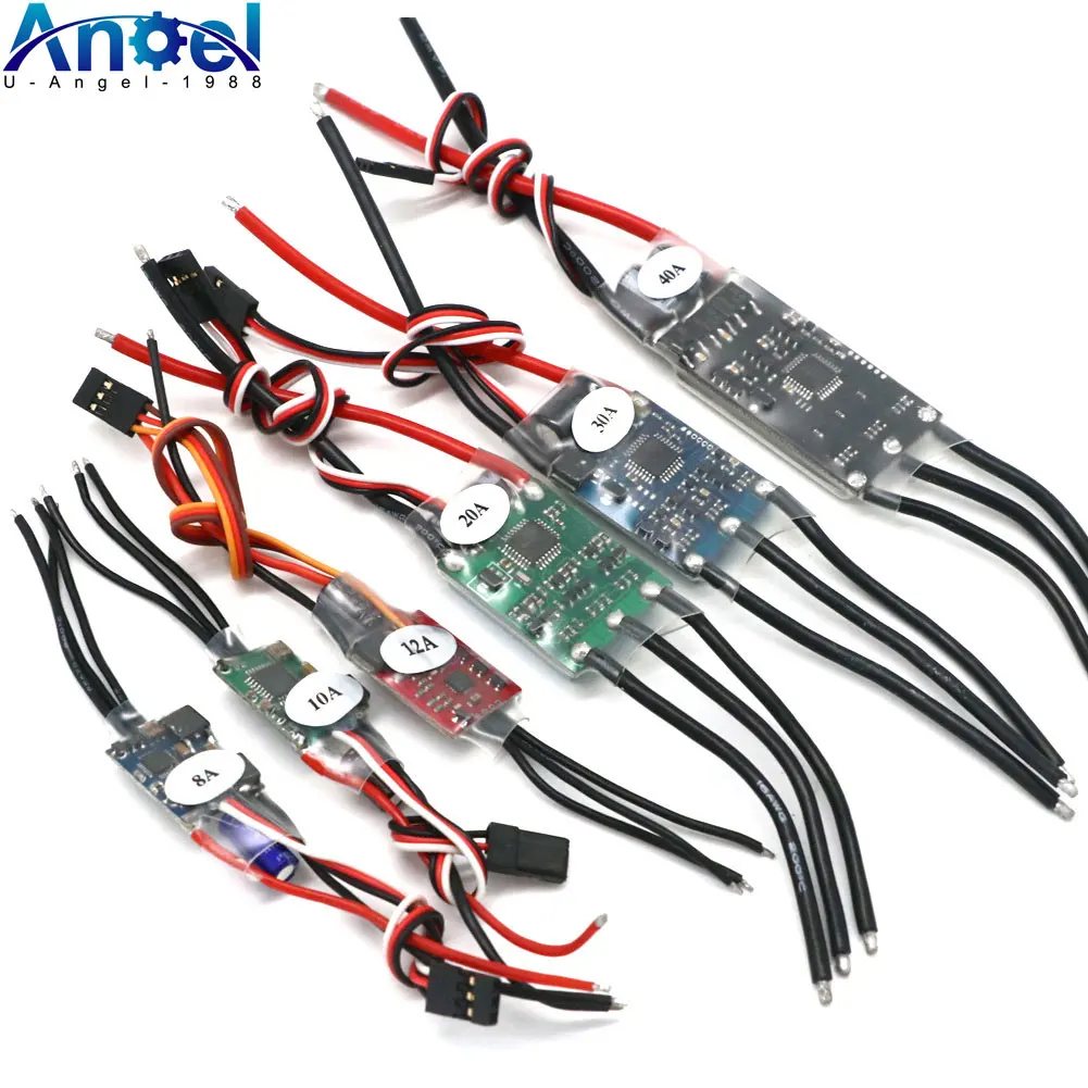 RC 2-3S ESC 6A 8A 10A 12A 15A 20A 30A 40A Elektroniczny regulator prędkości ESC z 5V UBEC do samolotów multicoptera RC