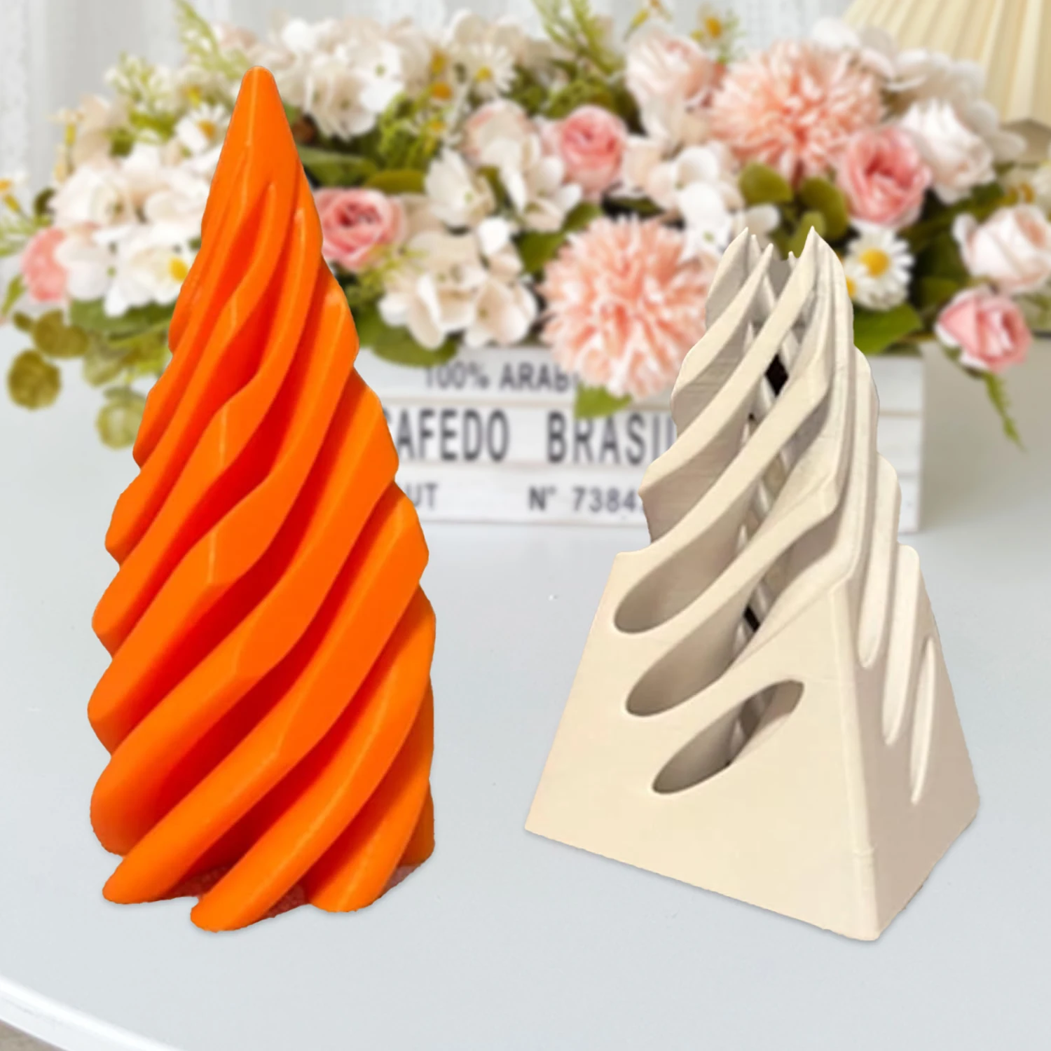 Impossible Pyramid Passthrough Sculpture 3D Printed Spiral Cone Stress Relief Toys Desktop Mini Egyptian Pyramid Model Ornaments