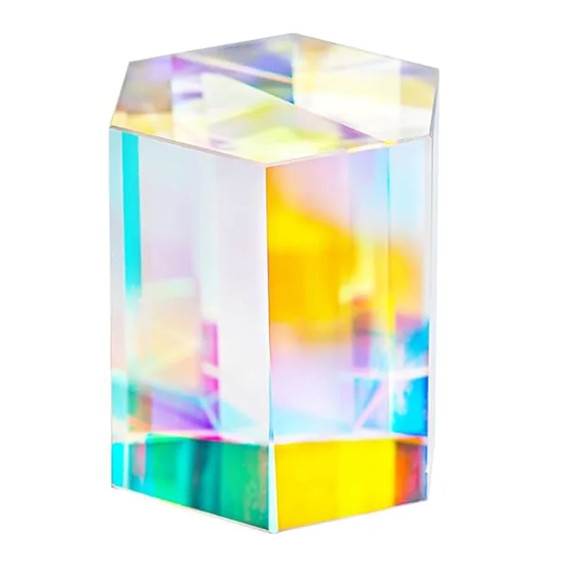 

A82I-RGB Ловец Солнца Оптическое Стекло Декоративный Куб X-Cube Для Обучения Физики Радужная Призма Реквизит Для Фотографии