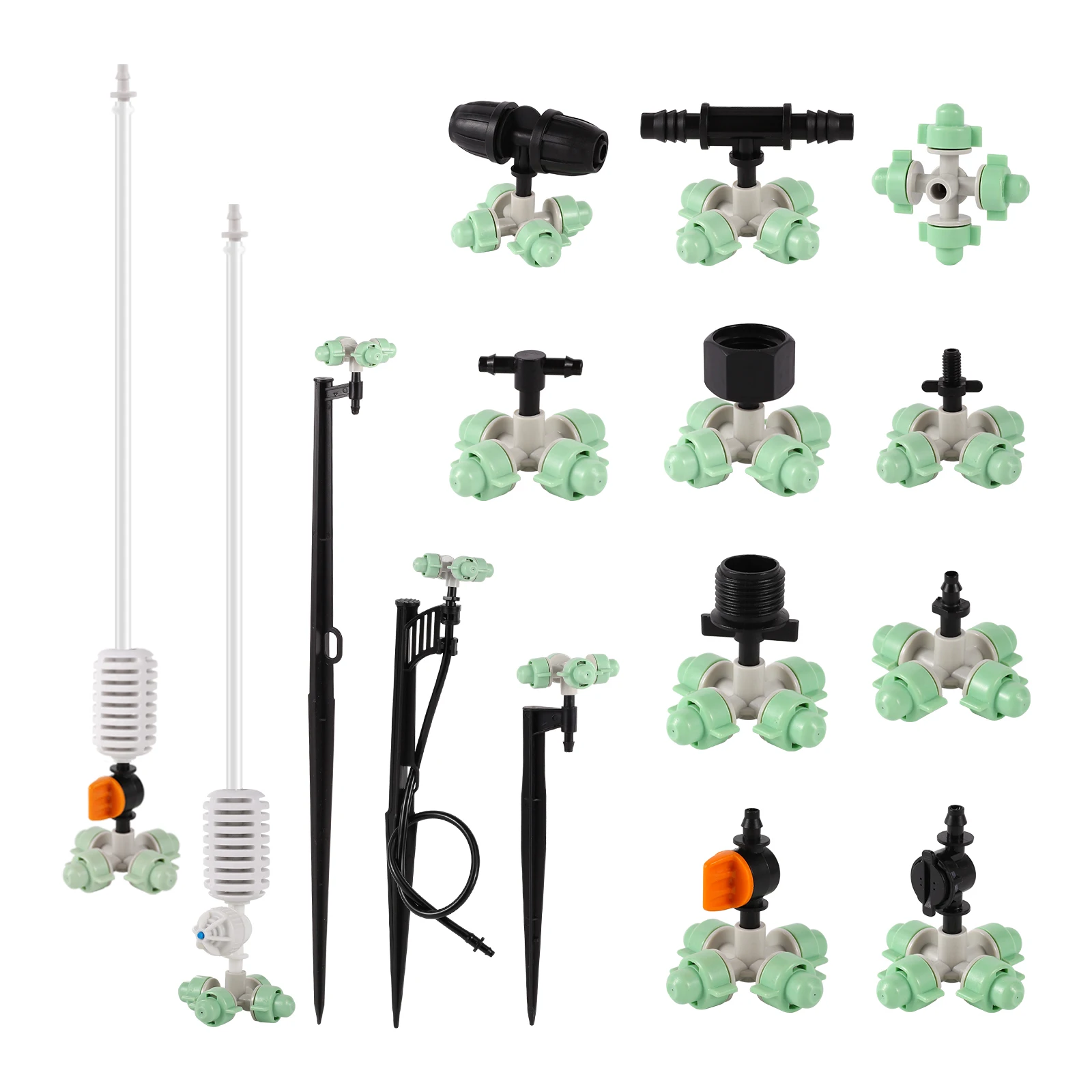 5pcs Hanging Anti-drip Spray Four-way Atomizing Nozzle Garden Hanging Anti-drip Nozzle 1/4