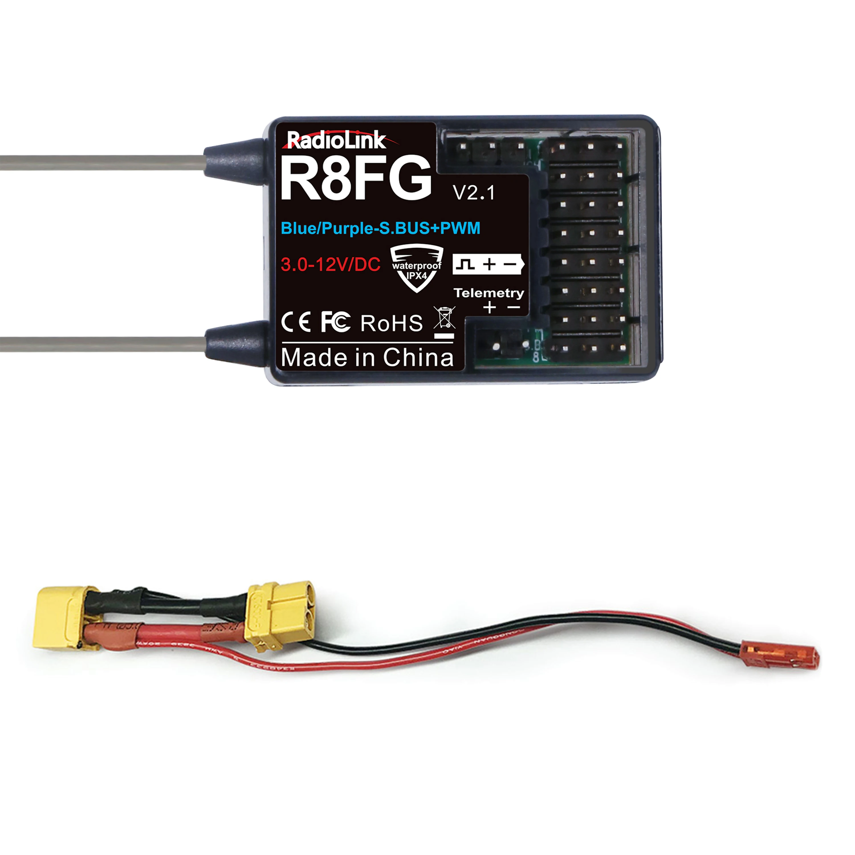 RadioLink R4FGM R6FG R7FG R8SM R12F R16F 4/6/7/8/12/16CH 2.4G Ontvanger voor RC6GS V3 T12D T8FB RC8X Zender Afstandsbediening